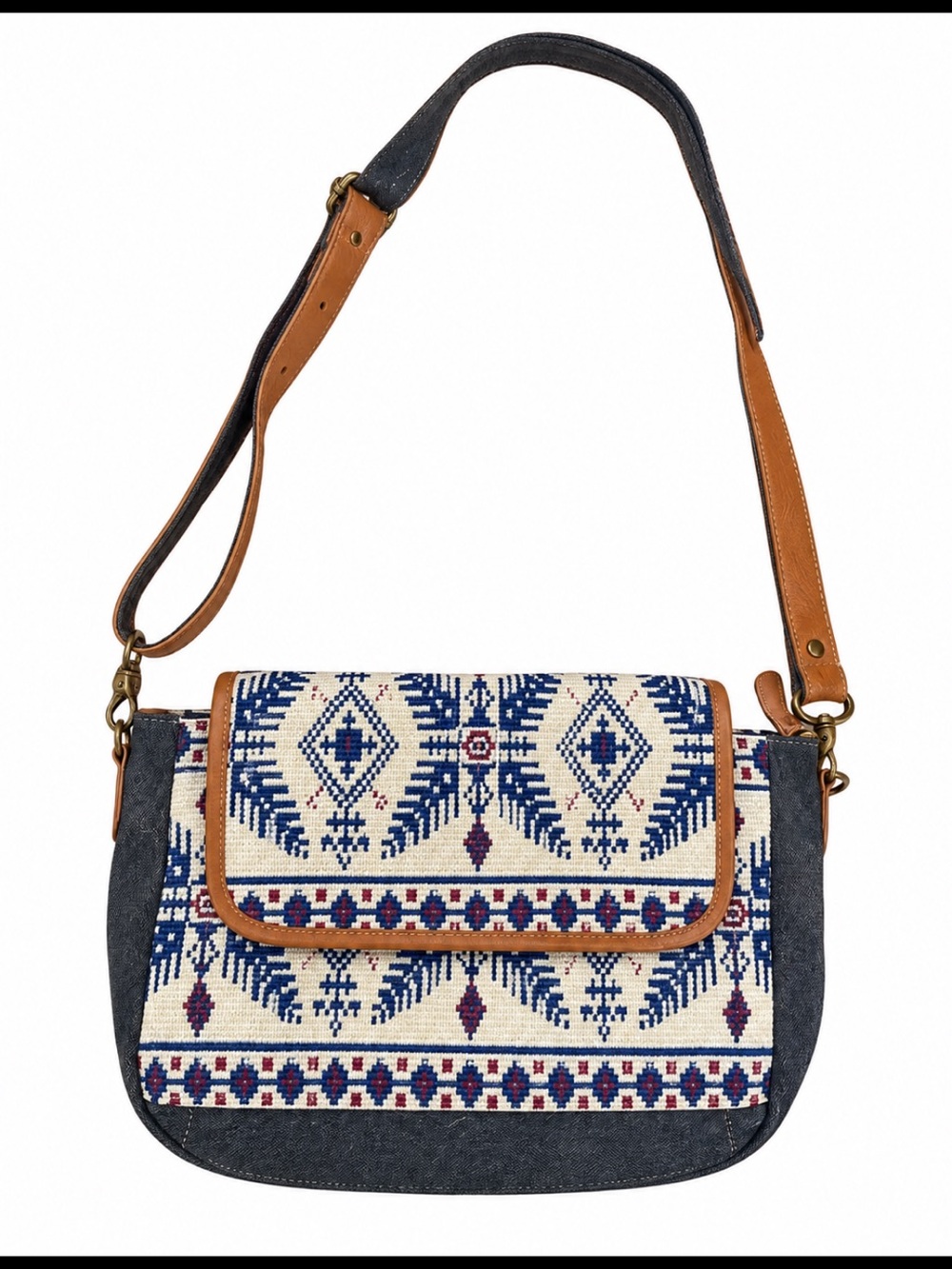 ANN GOTI Cowhide & Canvas Crossbody Bags Western Purses Cowhide Crossbody Purse